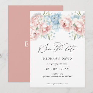 Save The Date Elégant Boho été printemps Blush Floral Mariage