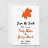 Save The Date Elégant Boho Fall Feuilles Rustique Floral Mariage (Devant)
