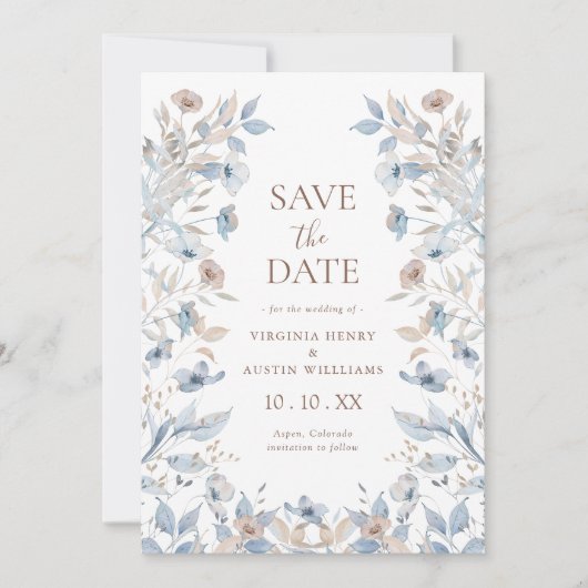 Save The Date Élégant Boho Floral (Devant)