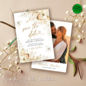 Save The Date Elégant Boho Pampas Grass Photo Enregistrer la car