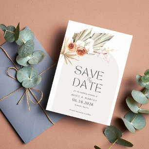 Save The Date Élégant Boho Photo Mariage Enregistrer La Date
