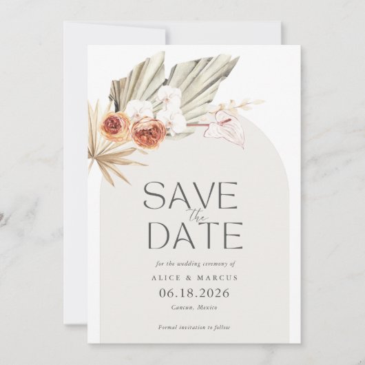 Save The Date Elégant Boho Photo Wedding Enregistrer La Date (Devant)
