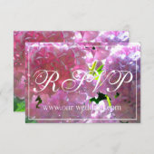 Save The Date Élégant boho rose florales fleurs hydrangées RSVP (Devant / Derrière)