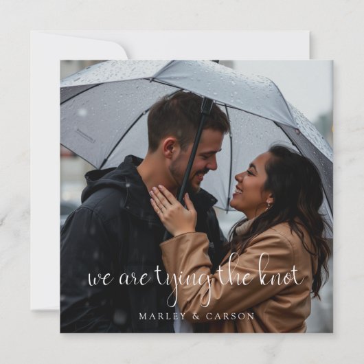 Save The Date Elegant Boho Script Mariage Photo Enregistrer la d (Dos)