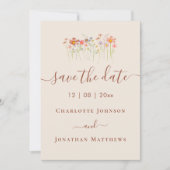 Save The Date Elegant Boho Wildflower Meadow Photo Wedding (Devant)
