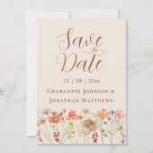 Save The Date Elegant Boho Wildflower Photo Wedding (Devant)