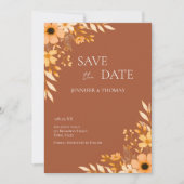 Save The Date Elegant Boho Winter Floral Hand-Drawn Wedding (Devant)
