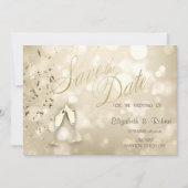 Save The Date Elegant Bokeh,Confetti Wine Glasses Wedding (Devant)