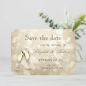 Save The Date Elegant Bokeh, Vins de verre Mariage Enregistrer l (Debout devant)