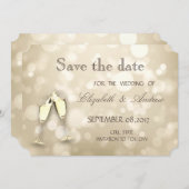 Save The Date Elegant Bokeh, Vins de verre Mariage Enregistrer l (Devant / Derrière)