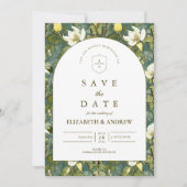 Save The Date Elegant Botanical Arch Garden Wedding (Devant)