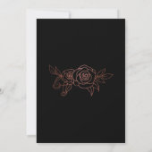 Save The Date Élégant Bouquet d'Art Botanique en Rose Gold Noir (Dos)