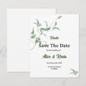 Save The Date Élégant bourgeon violet (Devant / Derrière)