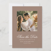 Save The Date Elegant Brown Romantic Photo Wedding (Devant)