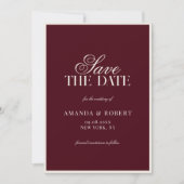 Save The Date Elegant Burgundy Old Money Wedding (Devant)