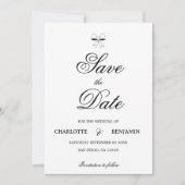 Save The Date Elegant Burgundy Script Cream Ivory Bow Wedding (Devant)