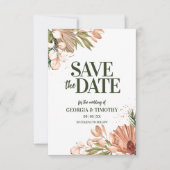 Save The Date Elégant cadre de fleurs Boho (Devant)