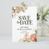 Save The Date Elégant cadre de fleurs Boho (Debout devant)