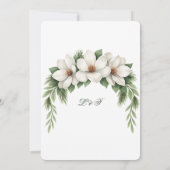 Save The Date Elégant cadre de pin Mariage Magnolia blanc (Dos)