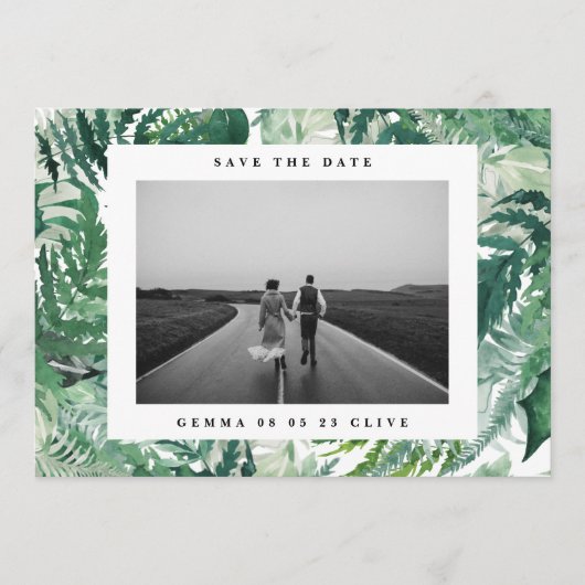 Save The Date Elégant cadre feuilleté Mariage photo (Devant)