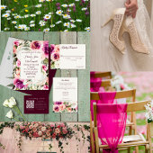 Save The Date Elégant Cadre Floral Rose Blush Purple Peach Blanc