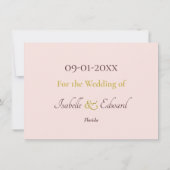 Save The Date Élégant cadre géométrique floral rose rose d'anémo (Dos)