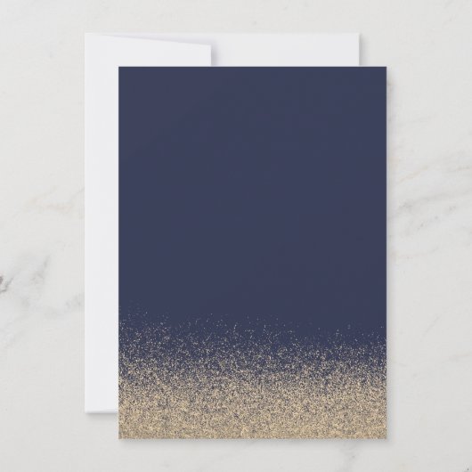 Save The Date Elégant cadre Marine Blue Gold Parties scintillant (Dos)
