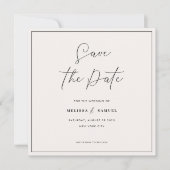 Save The Date Élégant cadre noir manuscrit Mariage de script (Devant)