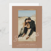 Save The Date Elégant cadre or Dusty Rose Mariage photo (Devant / Derrière)