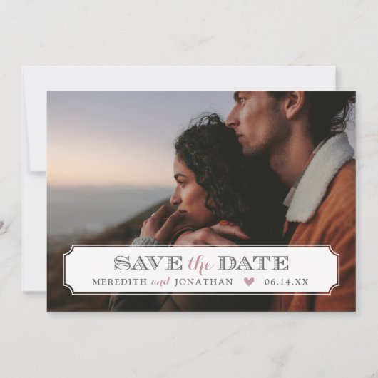 Save The Date Elégant cadre photo superposition Enregistrer la d (Devant)