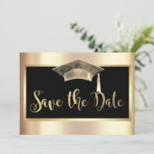 Save The Date Élégant Casquette Gold Grad Tassel Enregistrer La  (Debout devant)