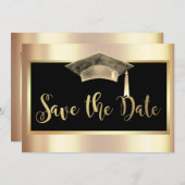 Save The Date Élégant Casquette Gold Grad Tassel Enregistrer La  (Devant / Derrière)
