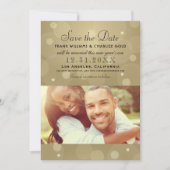 Save The Date Elégant Champagne Gold Black Mariage Photo (Devant)