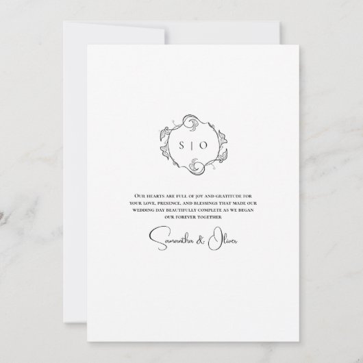 Save The Date Elegant Charming Simple Photo Thank You Card (Dos)