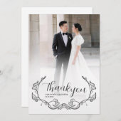 Save The Date Elegant Charming Simple Photo Thank You Card (Devant / Derrière)