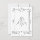 Save The Date Élégant Chérubin de Style Chinois Gris Clair pour  (Dos)