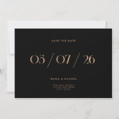 Save The Date Elégant Chic Black et Tan Wedding Enregistrer la d (Devant)