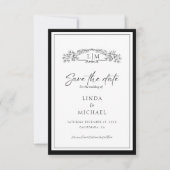 Save The Date Élégant & Chic botanique crête monogramme mariage  (Devant)