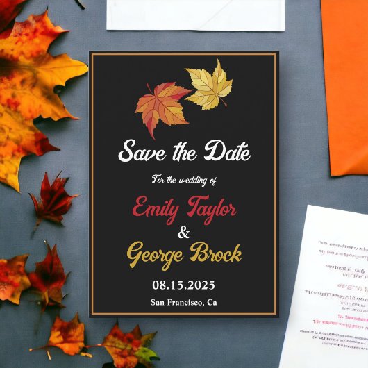Save The Date Élégant Chic Fall quitte Rustic Autumn Mariage