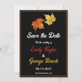 Save The Date Élégant Chic Fall quitte Rustic Autumn Mariage (Devant)