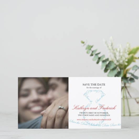 Save The Date Élégant Chic Fiançailles Diamond Bague Enregistrer (Debout devant)