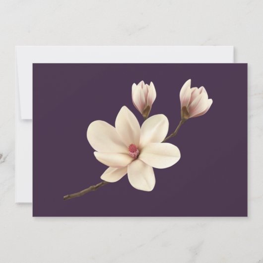 Save The Date Élégant Chic Magnolia Enregistrer La Date (Dos)