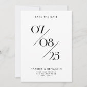 Save The Date Elegant Chic Mariage Date Non Photo Enregistrer la (Devant)