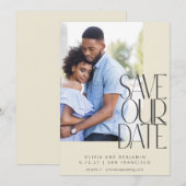 Save The Date Élégant Chic Moderne Cité Esthétique Photo Mariage (Devant / Derrière)