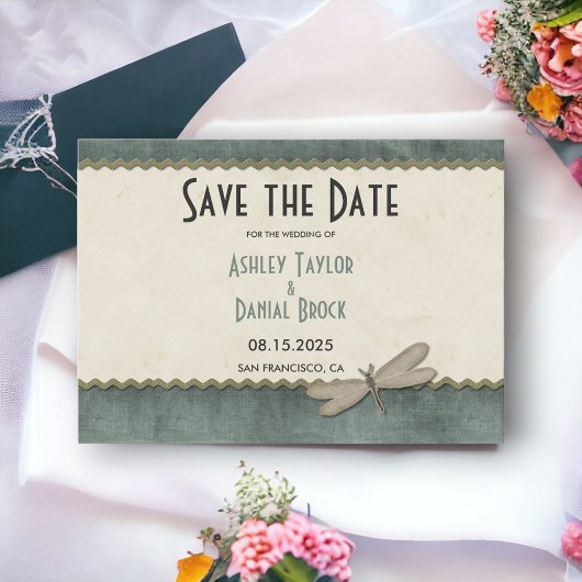 Save The Date Élégant Chic Ornate Art Déco Moderne Cadre Mariage
