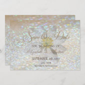 Save The Date Élégant Chic, Parties scintillant, Mariage de marg (Devant / Derrière)