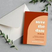 Save The Date Élégant Chic Peach Terracotta Arch Boho Mariage