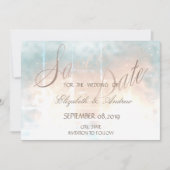 Save The Date Élégant Chic Rose Gold Cœur Mariage Enregistrer la (Devant)