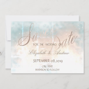 Save The Date Elegant Chic Rose Gold Heart Wedding Enregistrer l
