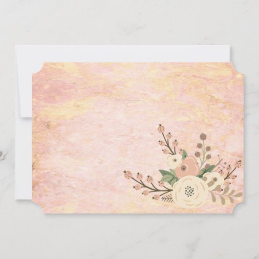 Save The Date Élégant Chic Rose Marbre Floral Enregistrer La Dat (Dos)